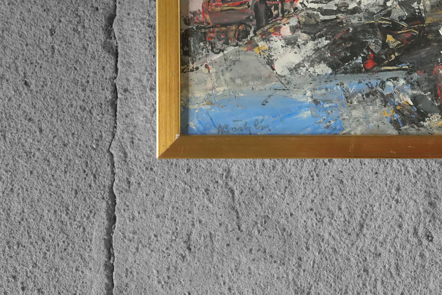 Nils Böcklin, Composition, Oil on Board, 1960s, Framed