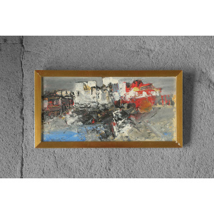 Nils Böcklin, Composition, Oil on Board, 1960s, Framed
