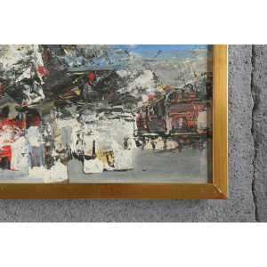 Nils Böcklin, Composition, Oil on Board, 1960s, Framed