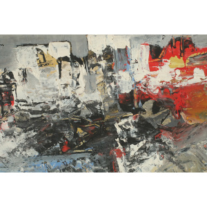 Nils Böcklin, Composition, Oil on Board, 1960s, Framed