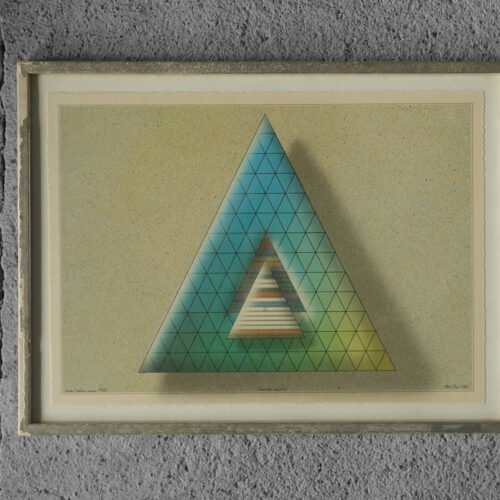 Holger Bäckström & Bo Ljungberg, Green Indian game, Computer ink plot, 1985, Framed