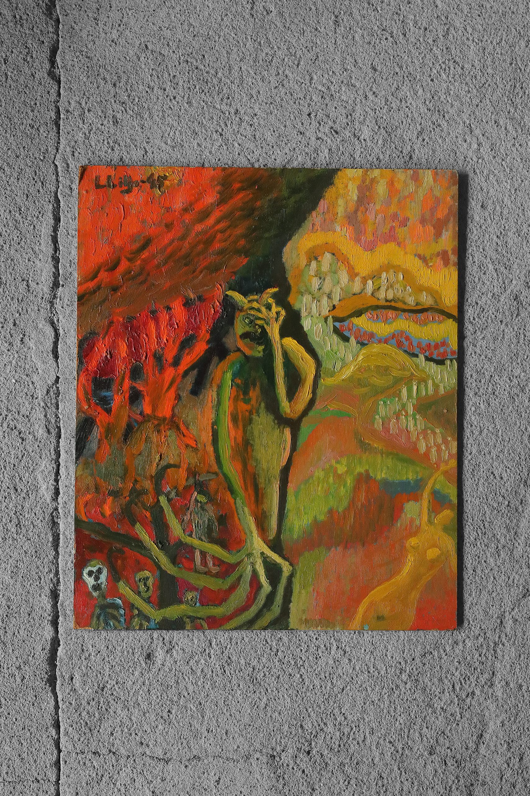 Lennart Lilja, Oil on Board, 1945
