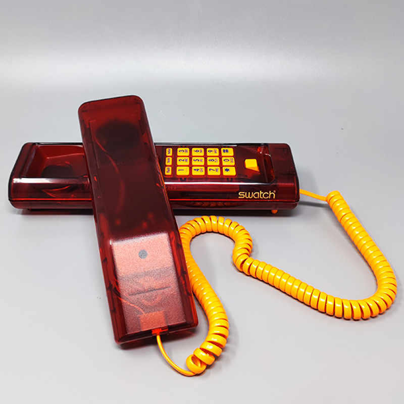 1990s Swatch Twin Phone "Deluxe" With The Original Box. Memphis Style