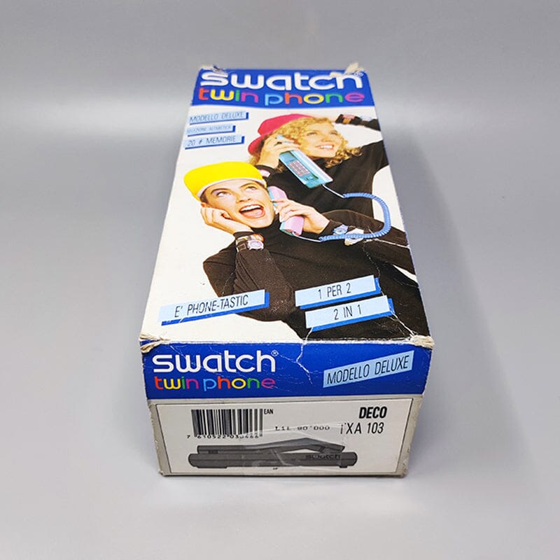 1980s Gorgeous Swatch Twin Phone "Deco" With The Original Box. Memphis Style
