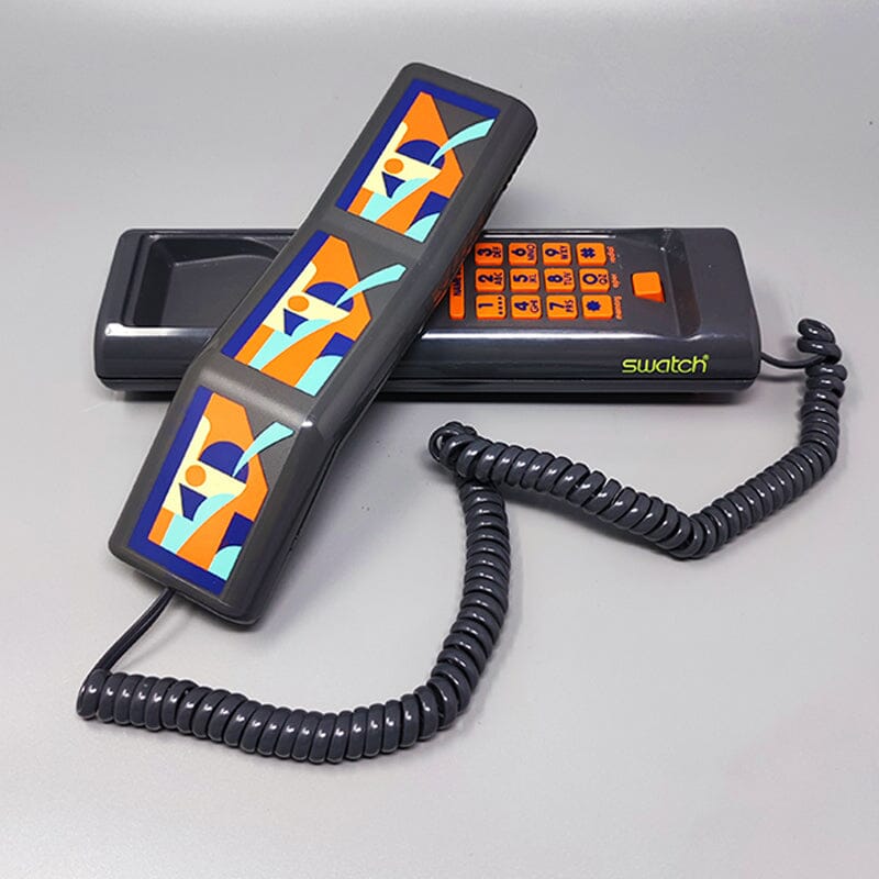 1980s Gorgeous Swatch Twin Phone "Deco" With The Original Box. Memphis Style
