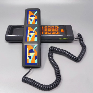 1980s Gorgeous Swatch Twin Phone "Deco" With The Original Box. Memphis Style