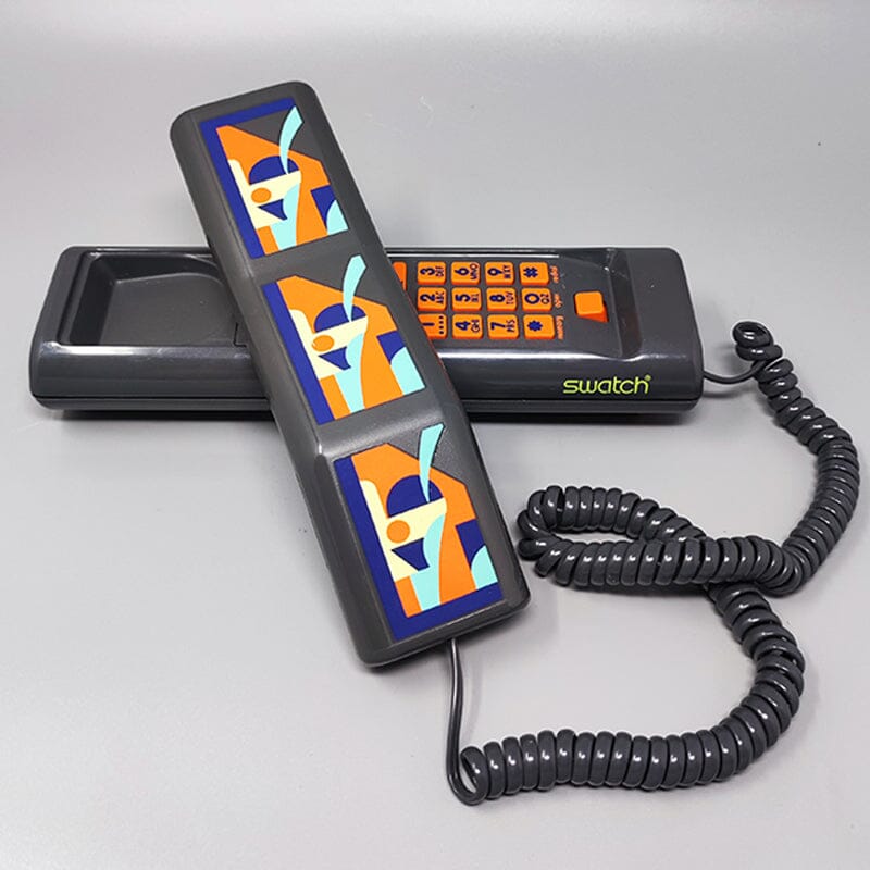 1980s Gorgeous Swatch Twin Phone "Deco" With The Original Box. Memphis Style