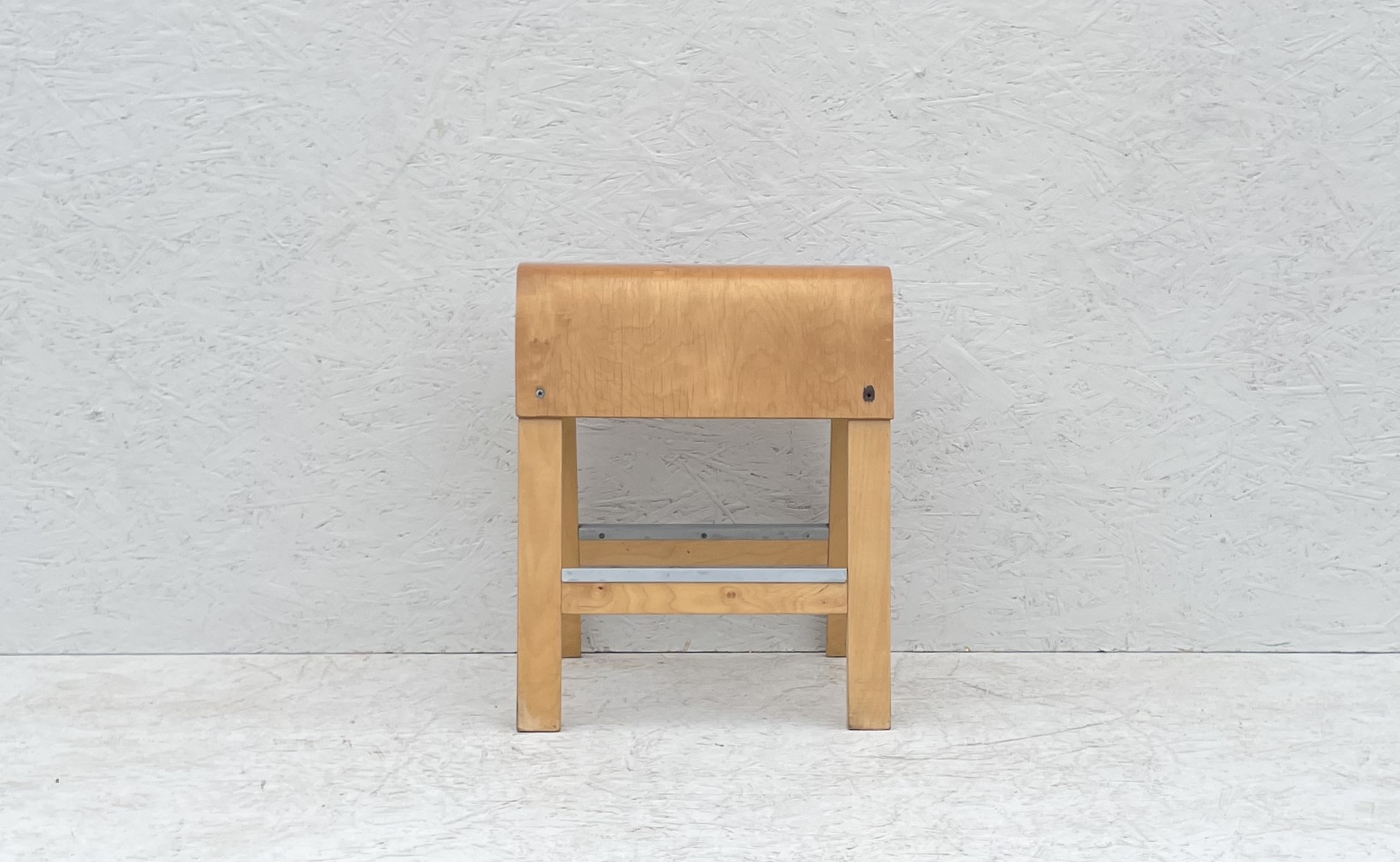 Vintage Bentwood Beech Plywood Stool, Alvar Aalto Style