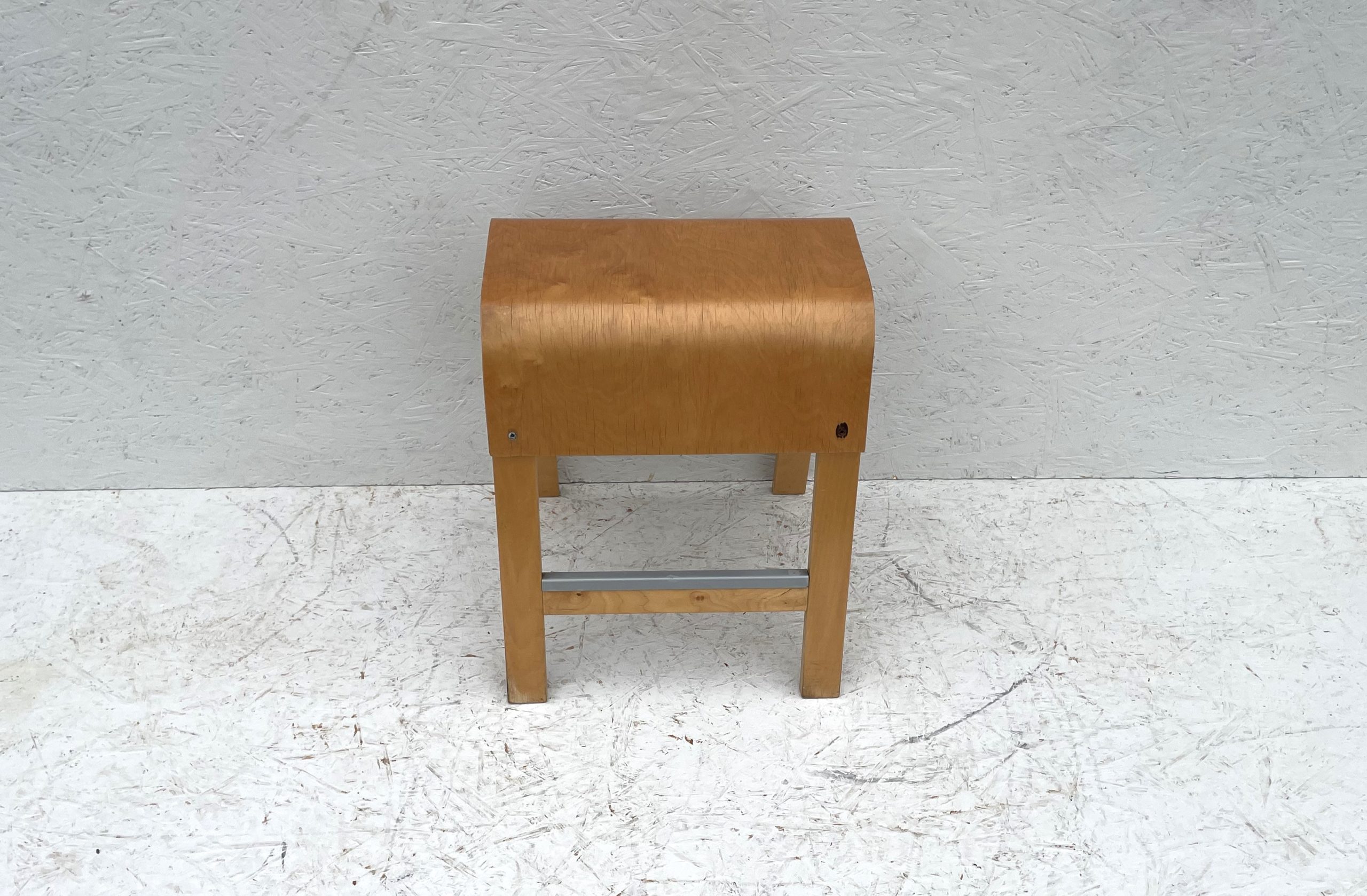 Vintage Bentwood Beech Plywood Stool, Alvar Aalto Style