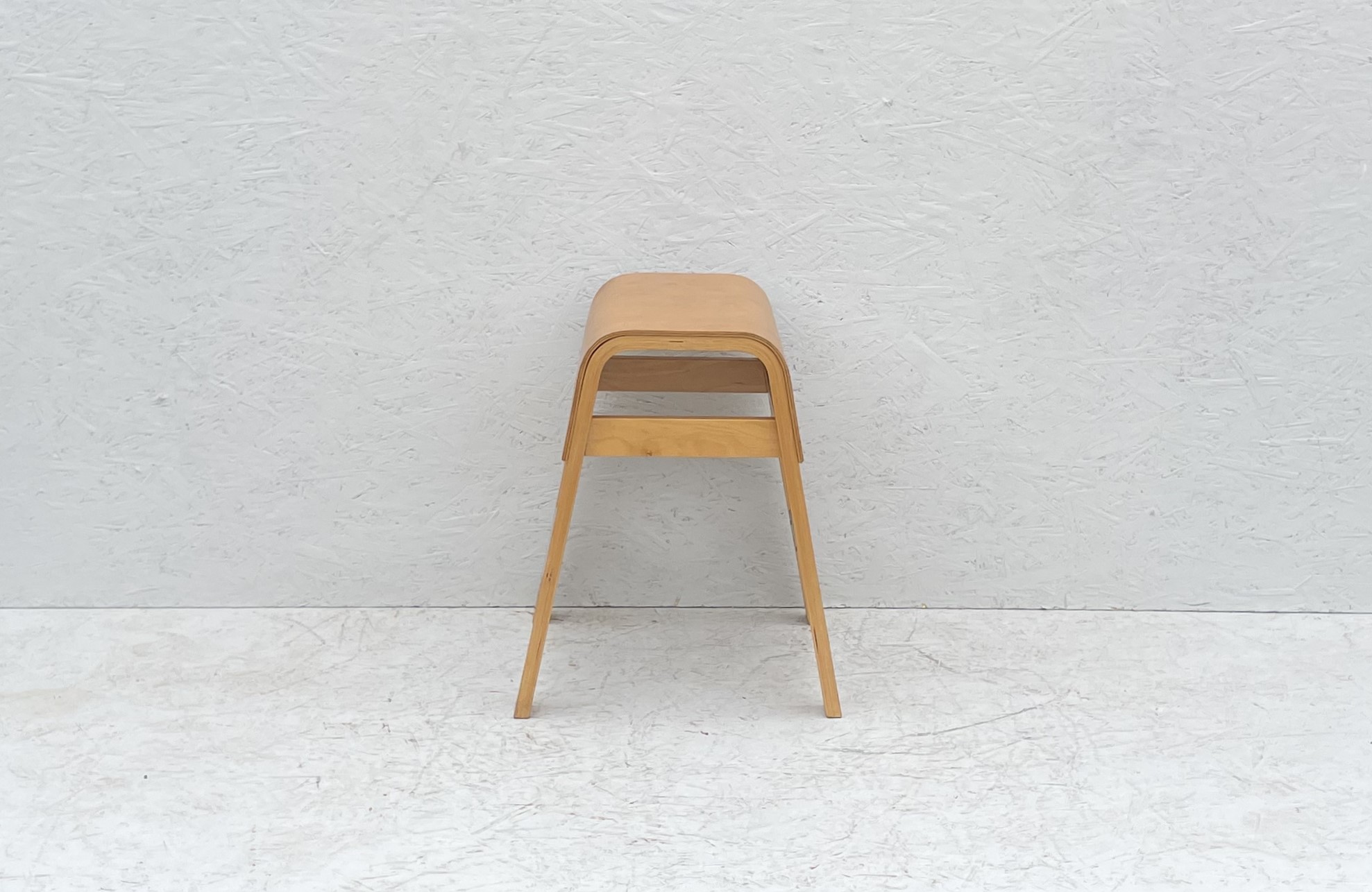Vintage Bentwood Beech Plywood Stool, Alvar Aalto Style
