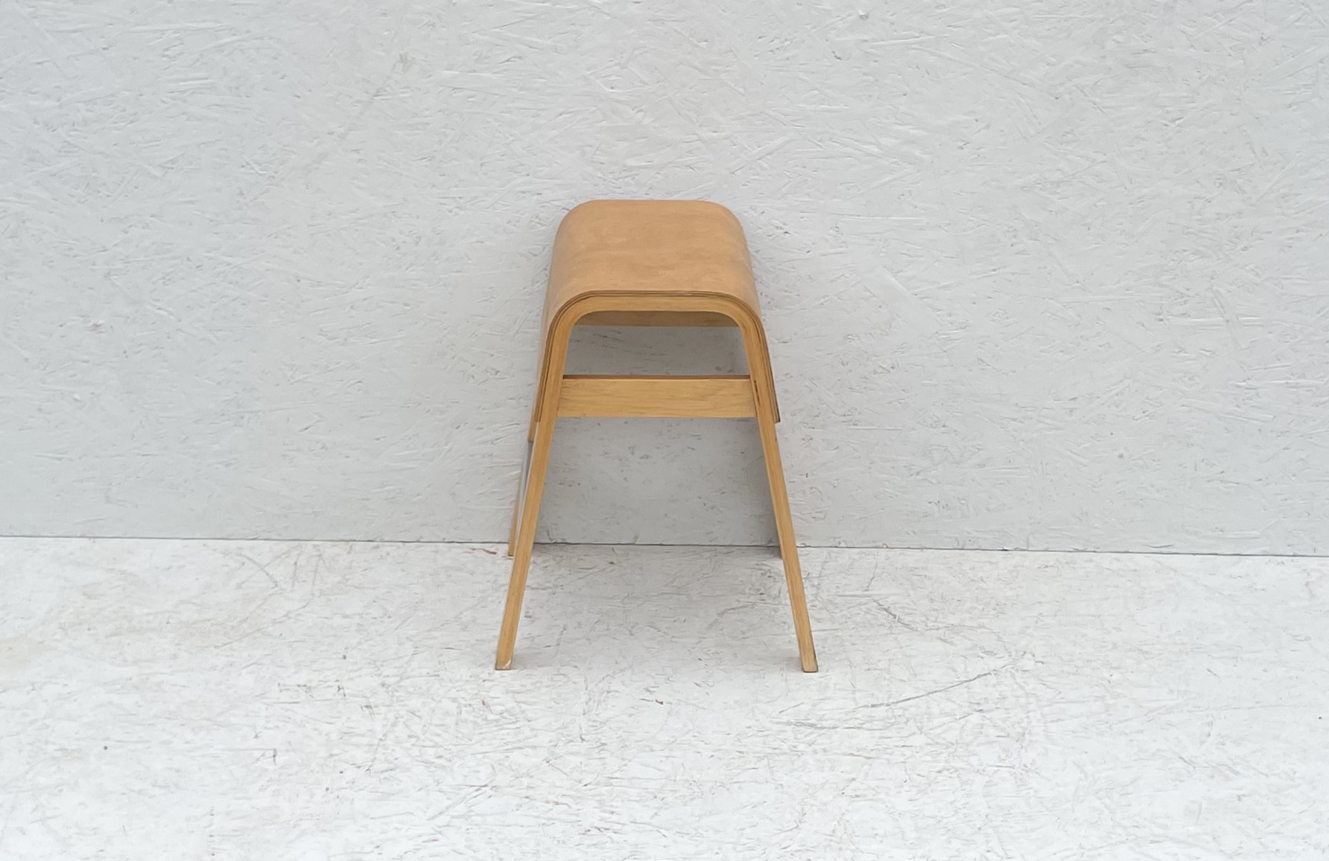 Vintage Bentwood Beech Plywood Stool, Alvar Aalto Style