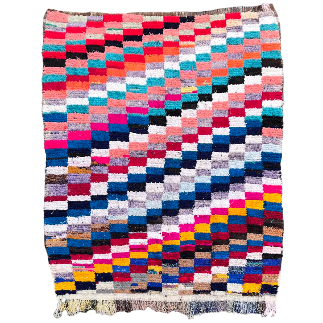 Moroccan Abstract Hand Made Cotton Rug
