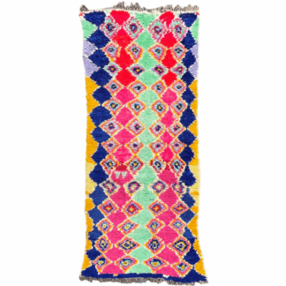 1970s Moroccan Boucherouite Berber Rug
