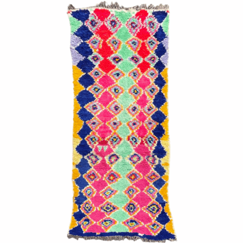 1970s Moroccan Boucherouite Berber Rug