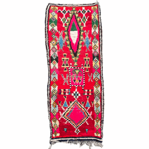 Vintage Moroccan Boucherouite Berber Rug 90x235 cm