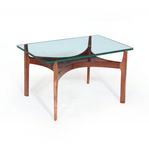 Scupltural Danish Rosewood & Glass Coffee Table By Sven Ellekar