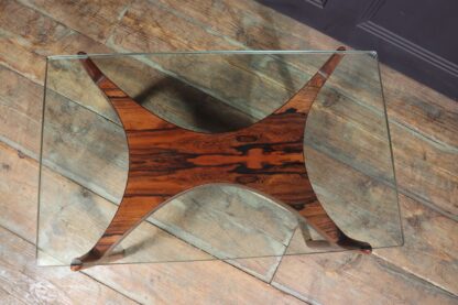 Scupltural Danish Rosewood & Glass Coffee Table By Sven Ellekar - Image 4