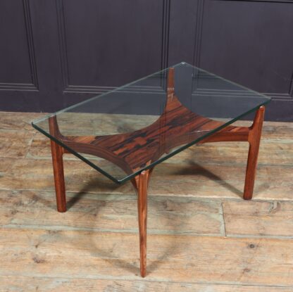 Scupltural Danish Rosewood & Glass Coffee Table By Sven Ellekar - Image 9