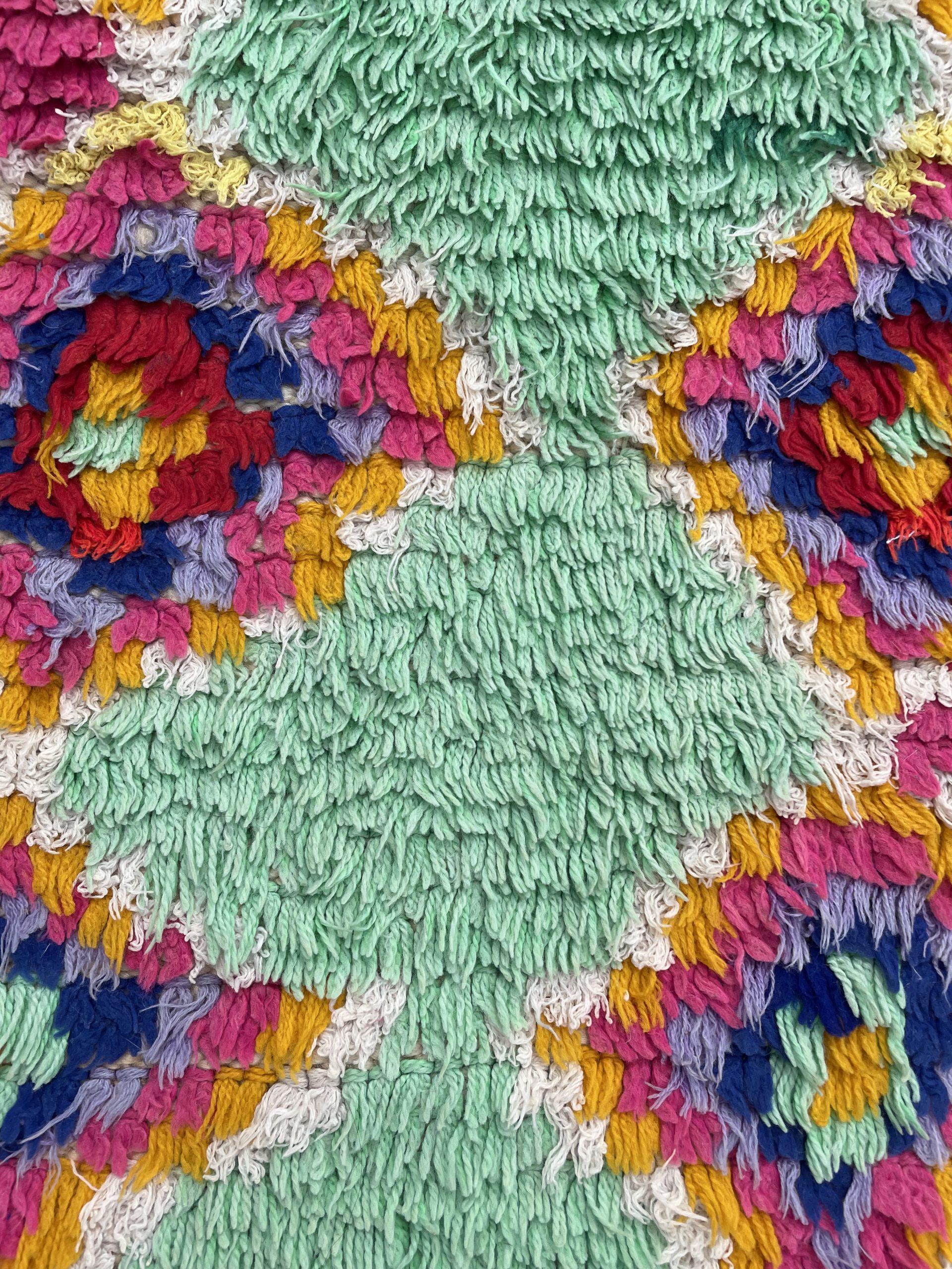 1970s Moroccan Boucherouite Berber Rug