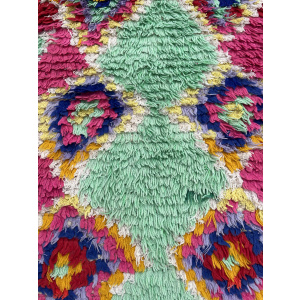 1970s Moroccan Boucherouite Berber Rug