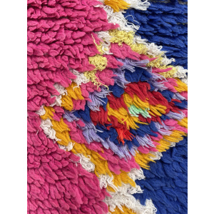 1970s Moroccan Boucherouite Berber Rug