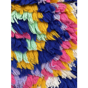 1970s Moroccan Boucherouite Berber Rug