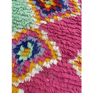 1970s Moroccan Boucherouite Berber Rug