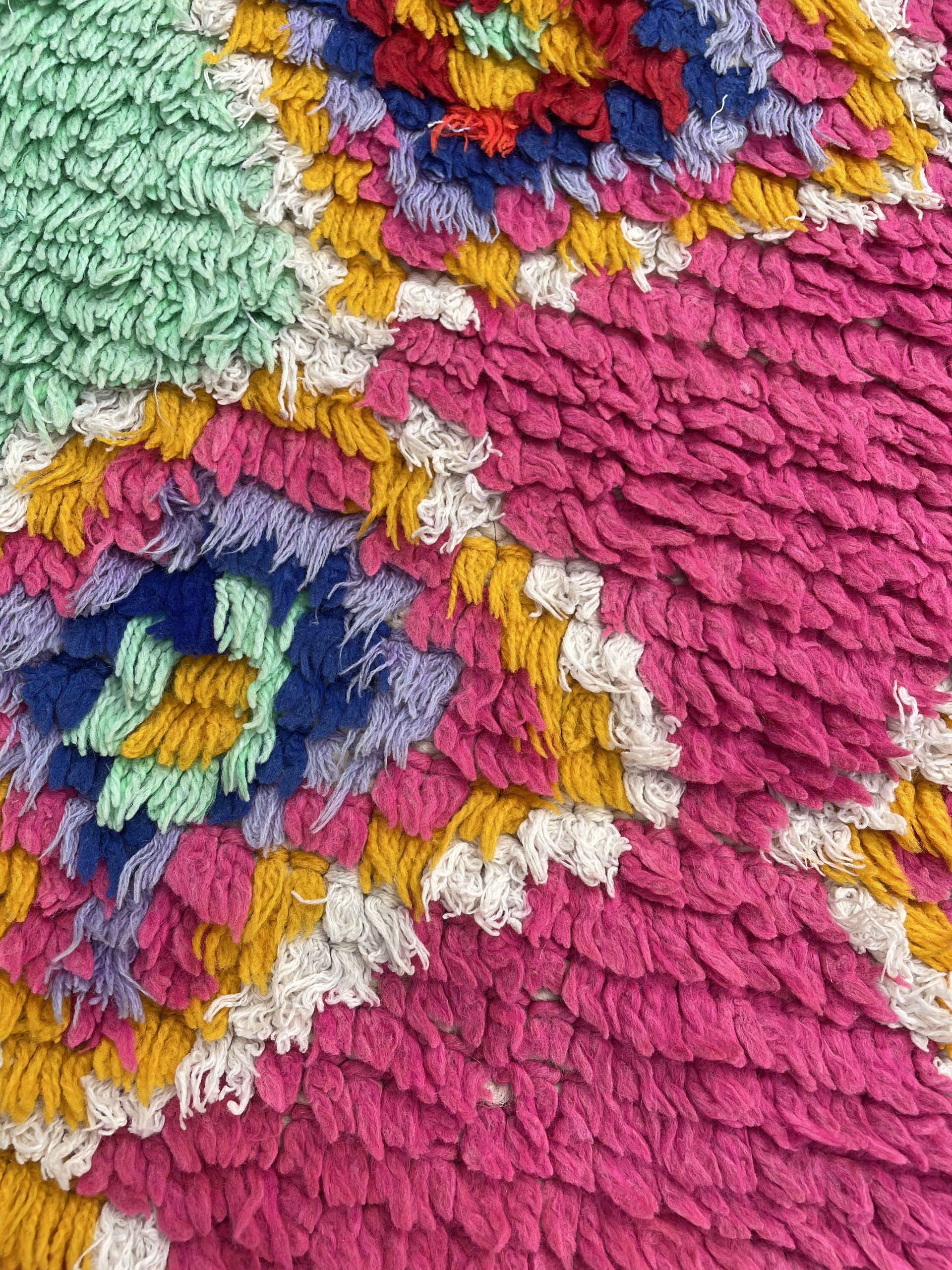 1970s Moroccan Boucherouite Berber Rug