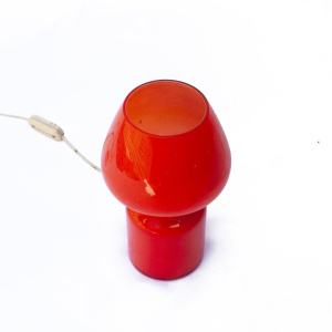Vintage French Orange Vianne Art Deco Mushroom Shape Table Lamp, 1920s