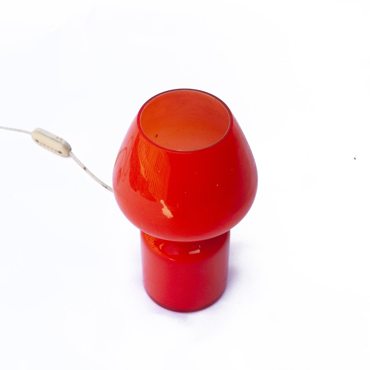 Vintage French Orange Vianne Art Deco Mushroom Shape Table Lamp, 1920s