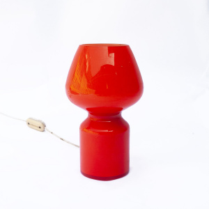 Vintage French Orange Vianne Art Deco Mushroom Shape Table Lamp, 1920s