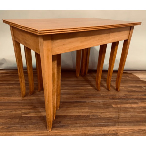 Set of 3 1960s English Stackable Teak Nest of Tables