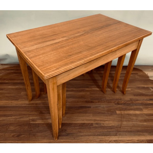 Set of 3 1960s English Stackable Teak Nest of Tables