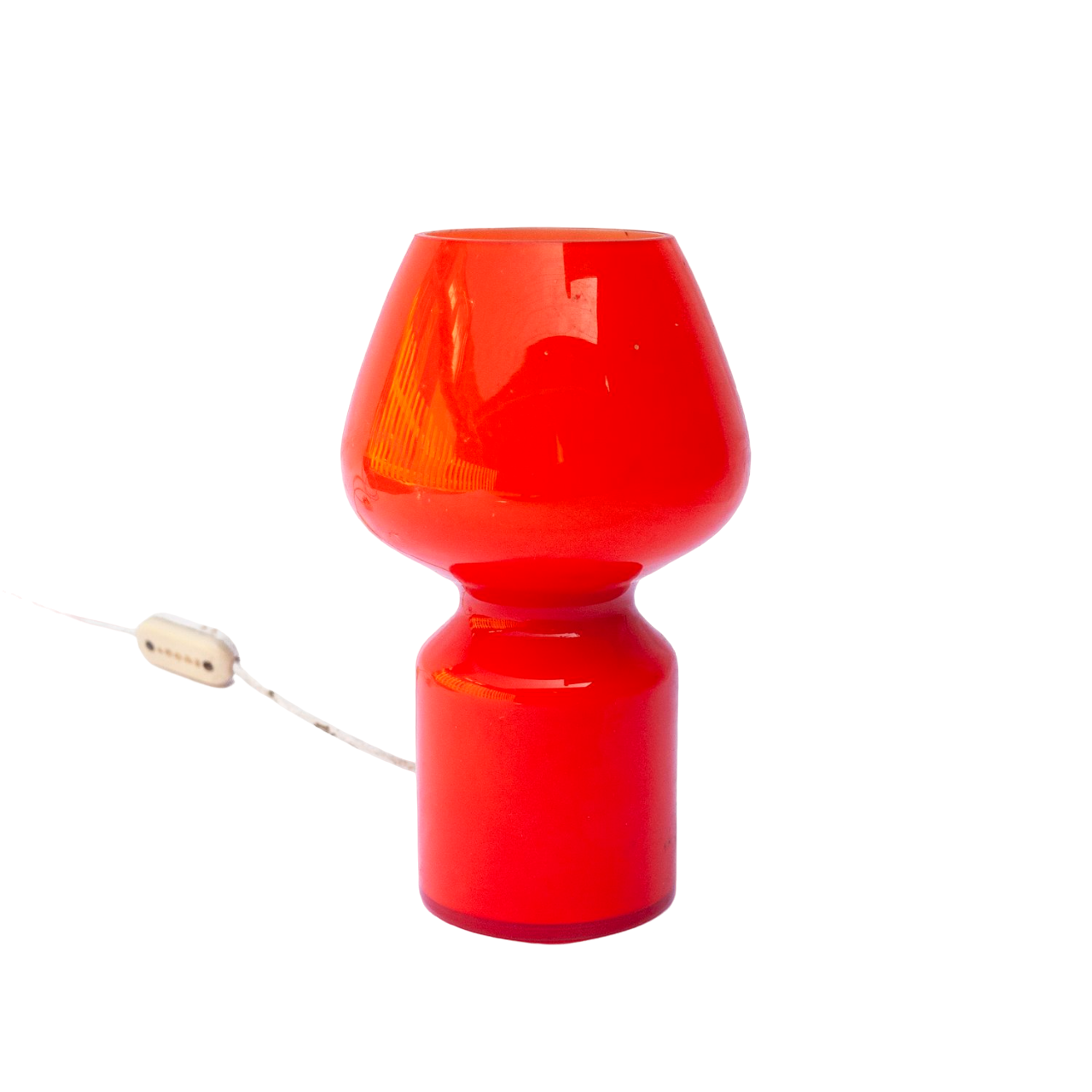 Vintage French Orange Vianne Art Deco Mushroom Shape Table Lamp, 1920s