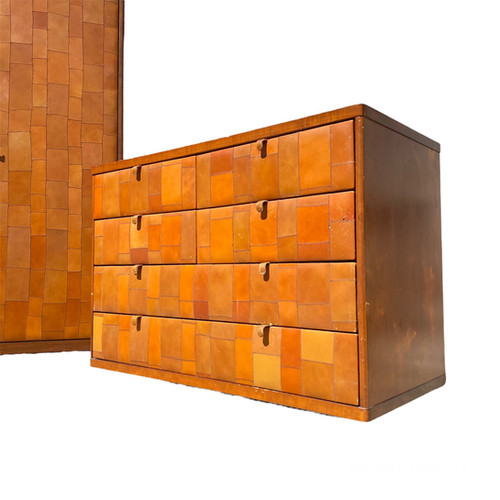 Chest Of Drawers in Pecary leather by Tito Agnoli for Caleido Poltrona Frau