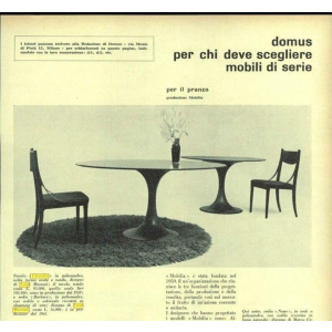 Dining Round Table in Walnut by Angelo Massoni for Mobilia