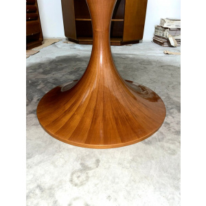 Dining Round Table in Walnut by Angelo Massoni for Mobilia