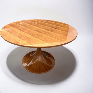 Dining Round Table in Walnut by Angelo Massoni for Mobilia