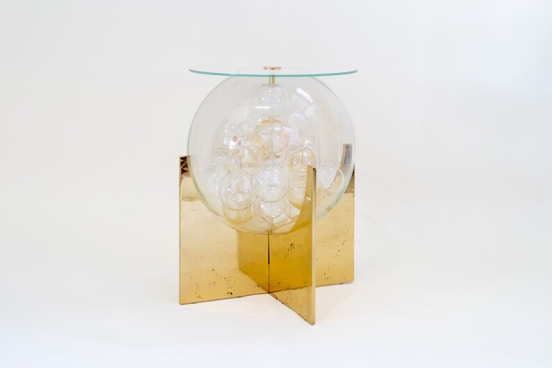Murano End Table Brass