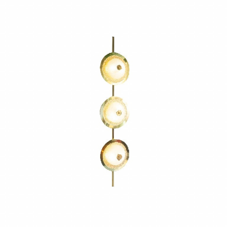 Pair of Wall Lights Sconces Applique in Brass and Glass