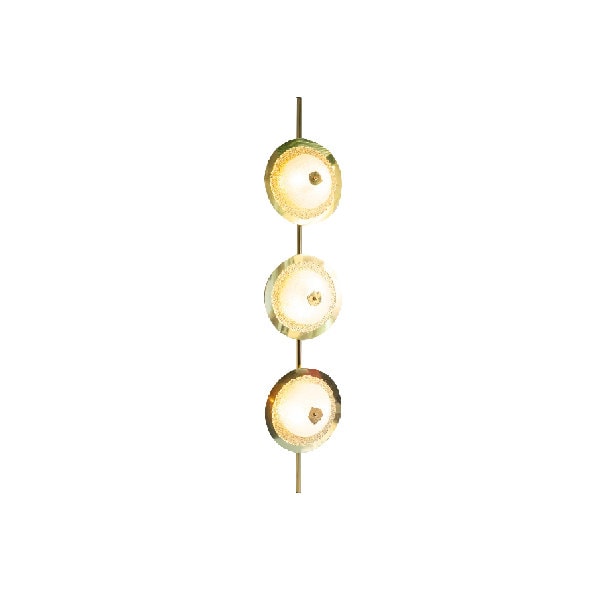 Pair of Wall Lights Sconces Applique in Brass and Glass