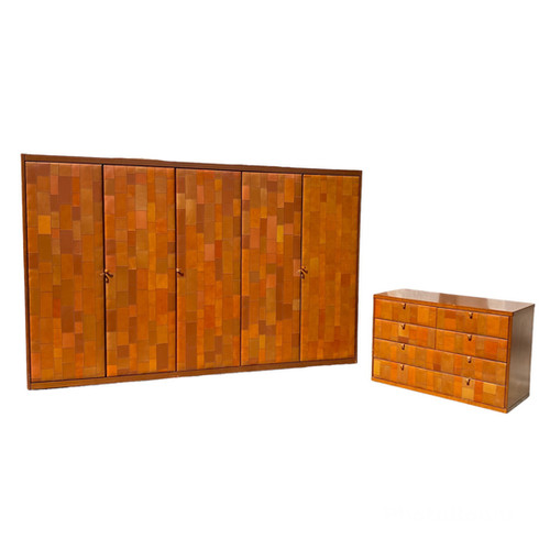 Pecari leather Wardrobe by Tito Agnoli for Caleido Poltrona Frau