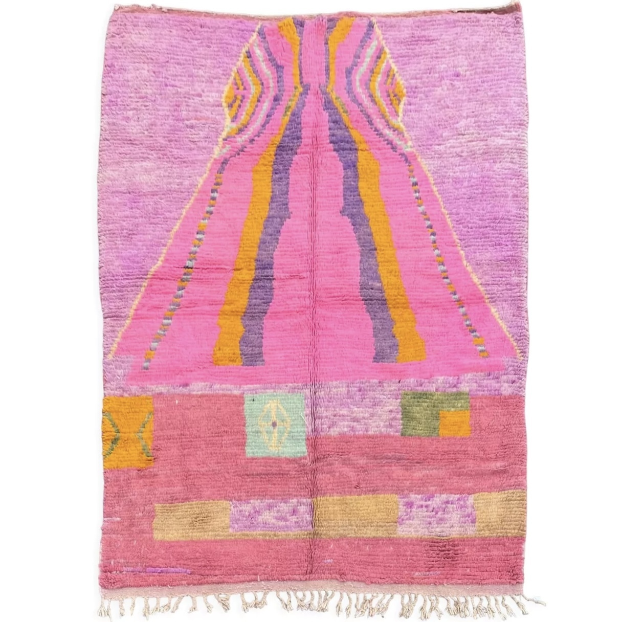 Pink Berber Vintage Boujad Wool Rug