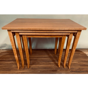 Set of 3 1960s English Stackable Teak Nest of Tables