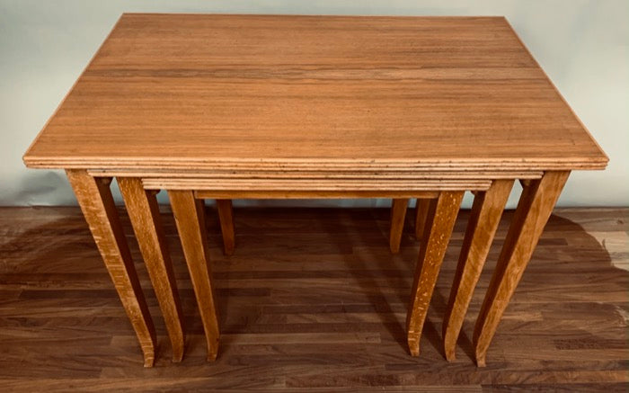 Set of 3 1960s English Stackable Teak Nest of Tables