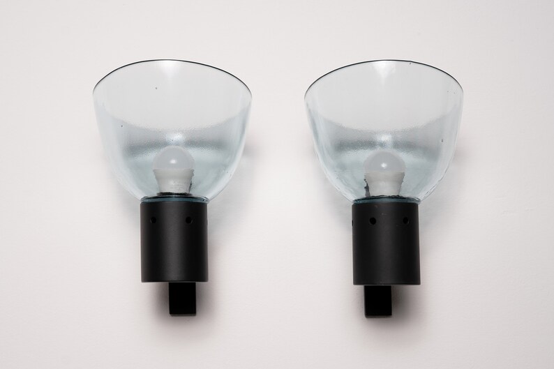 Unique Pair of Sconces Wall Lights Burnished Brass Seguso
