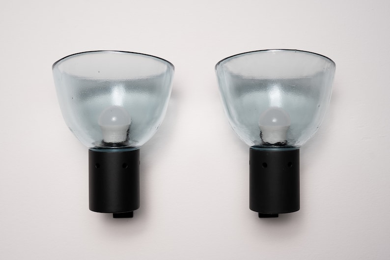 Unique Pair of Sconces Wall Lights Burnished Brass Seguso