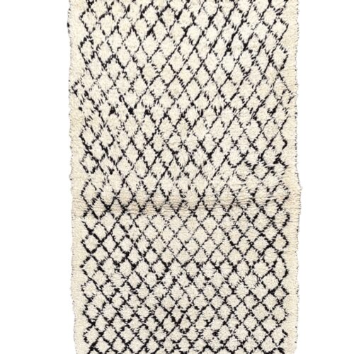 Vintage Moroccan Beni Ouarain Wool Rug 110x180 Cm, Berber Atlas, Handmade, 1990's