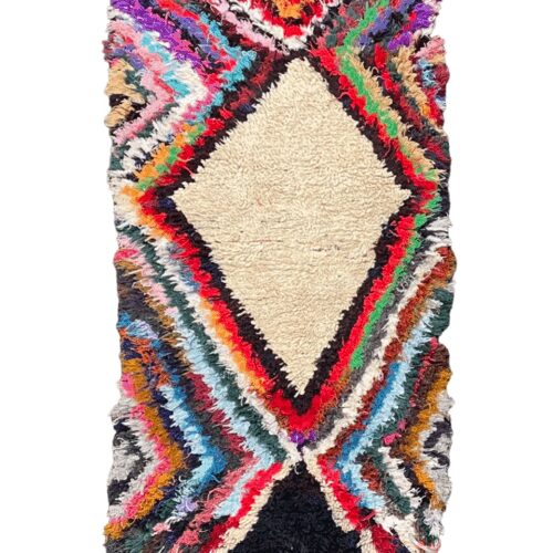 Vintage Moroccan Berber Azilal Wool Rug 95x185 Cm, Berber Atlas, Handmade