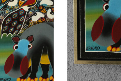 Saidi Nakoko, African Tingatinga School Painting, Oil on Canvas, 1970s, Framed - Image 4